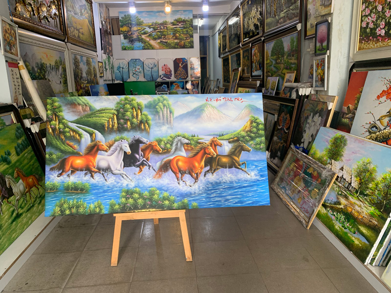 Tranh mã đáo thành công stt088 sơn dầu canvas khung đẹp