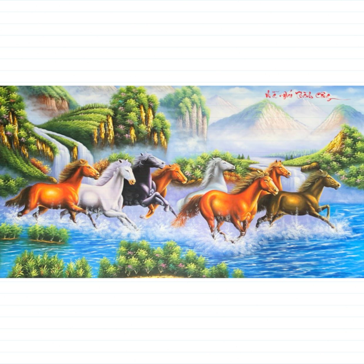 Tranh mã đáo thành công stt088 sơn dầu canvas khung đẹp 