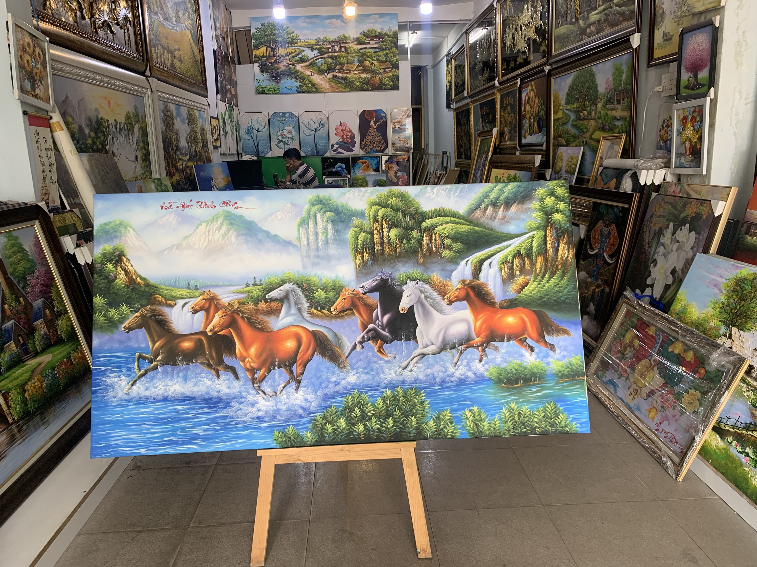 Tranh Má Đáo Thành Công chạy nước đẹp tranh sơn dầu chất lượng cao