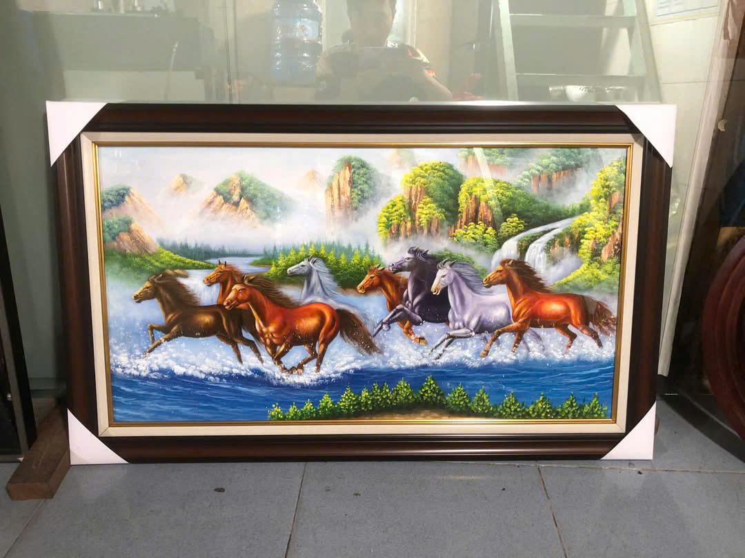 Tranh sơn dầu Mã Đáo Thành Công STT523 sang trọng, tranh treo tường đẹp
