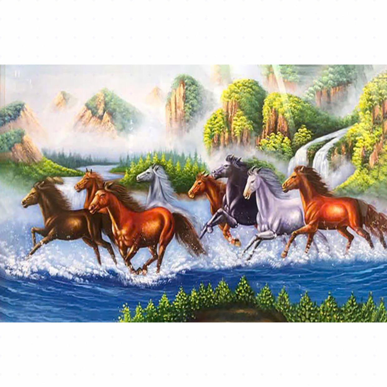 Tranh sơn dầu Mã Đáo Thành Công STT523 sang trọng, tranh treo tường đẹp 