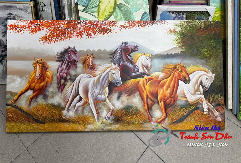 Tranh sơn dầu mã đáo thành công đẹp sang trọng mua ngay