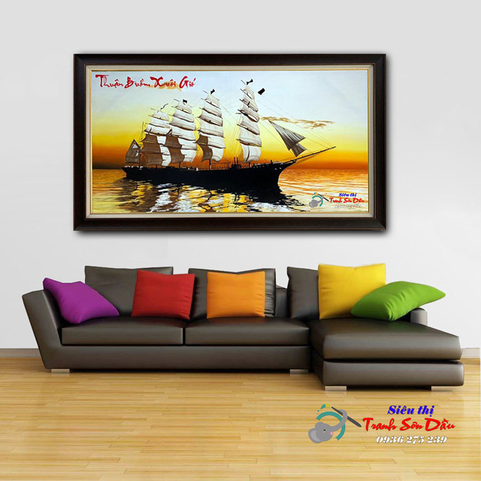 Tranh Thuận Buồm Xuôi Gió TSD003 Sơn Dầu Canvas Cao Cấp