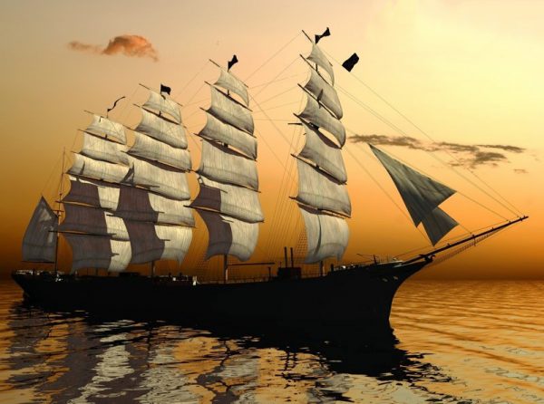 Tranh Thuyền Buồm Phong Thủy đẹp TPT079 Sơn Dầu Cao Cấp