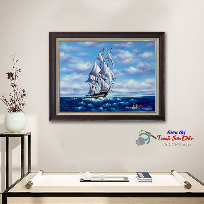 Tranh phong thủy thuận buồm xuôi gió vẽ tay bán chạy tại Minh Hưng