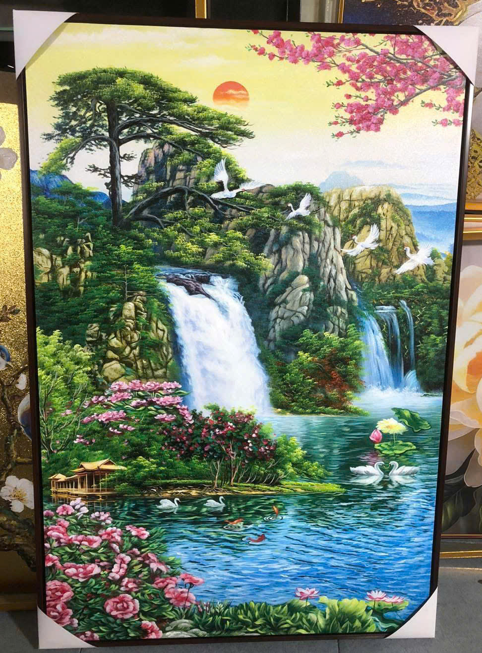 Tranh sơn dầu phong cảnh hữu tình độc đáo STT524 tặng khung sang