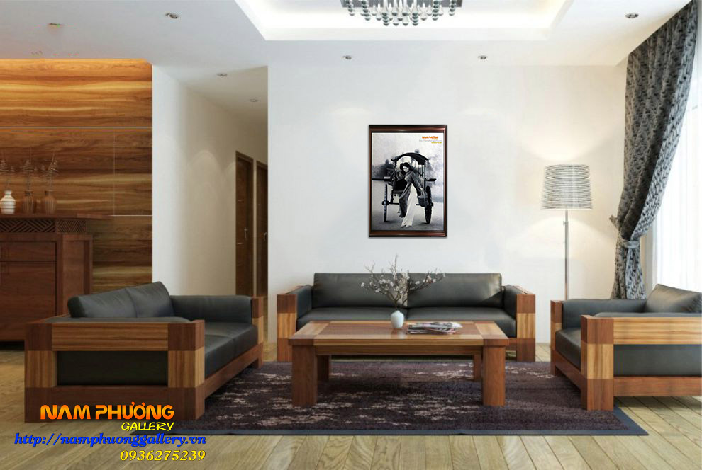 Tranh sơn dầu cô gái xứ Huế canvas nhập khẩu họa sĩ độc bản
