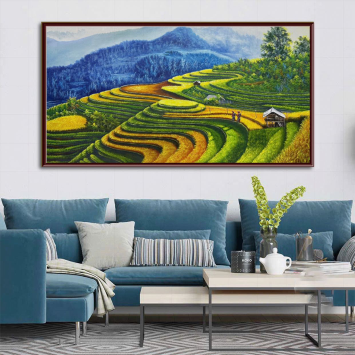 Tranh ruộng bậc thang SaPa sơn dầu đẹp chất lượng cao 