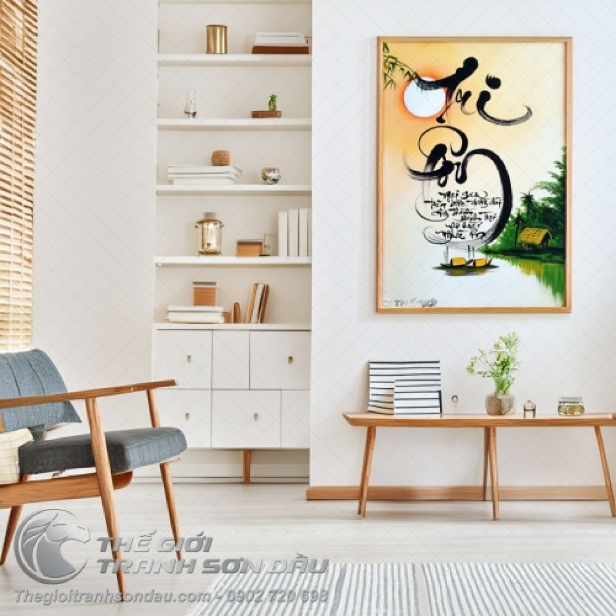 Tranh Thư Pháp Tri Ân Nghĩa Ơn Chất Lượng Cao Đa Kích Thước Sang Trọng 