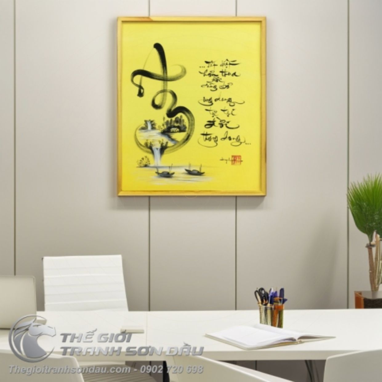 Tranh Thư Pháp Chữ An Ý Nghĩa Đẹp Trang Trí Sang Trọng 