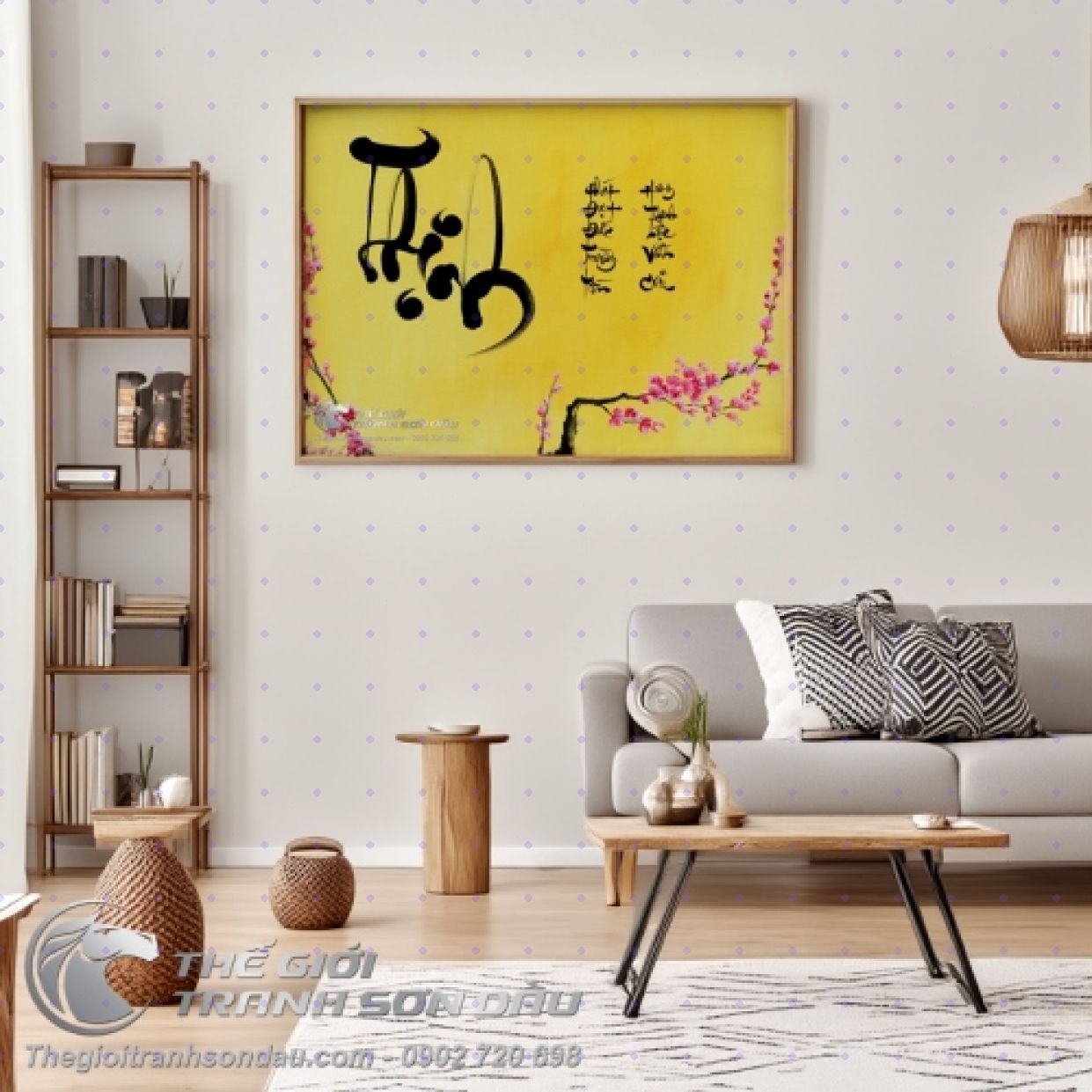 Tranh Thư Pháp Hưng Thịnh Lộc Vĩnh Cửu Đẹp Sang Trọng Giá Tốt 