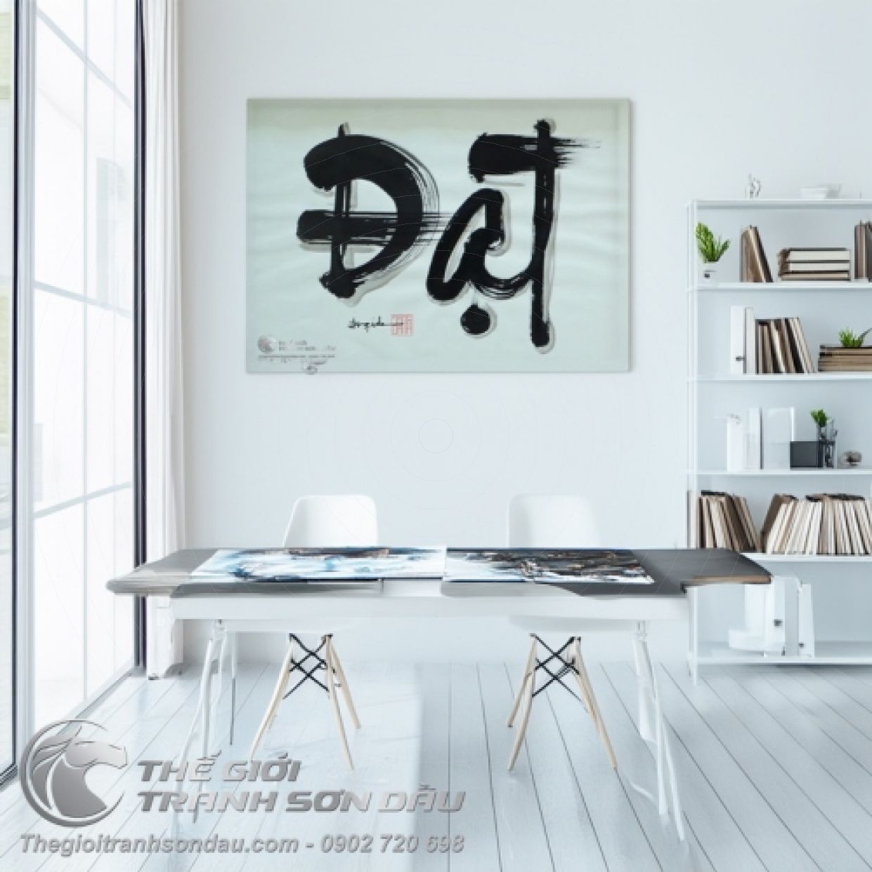 Tranh Thư Pháp Chữ Đạt Tặng Khai Trương Sang Trọng Ý Nghĩa 
