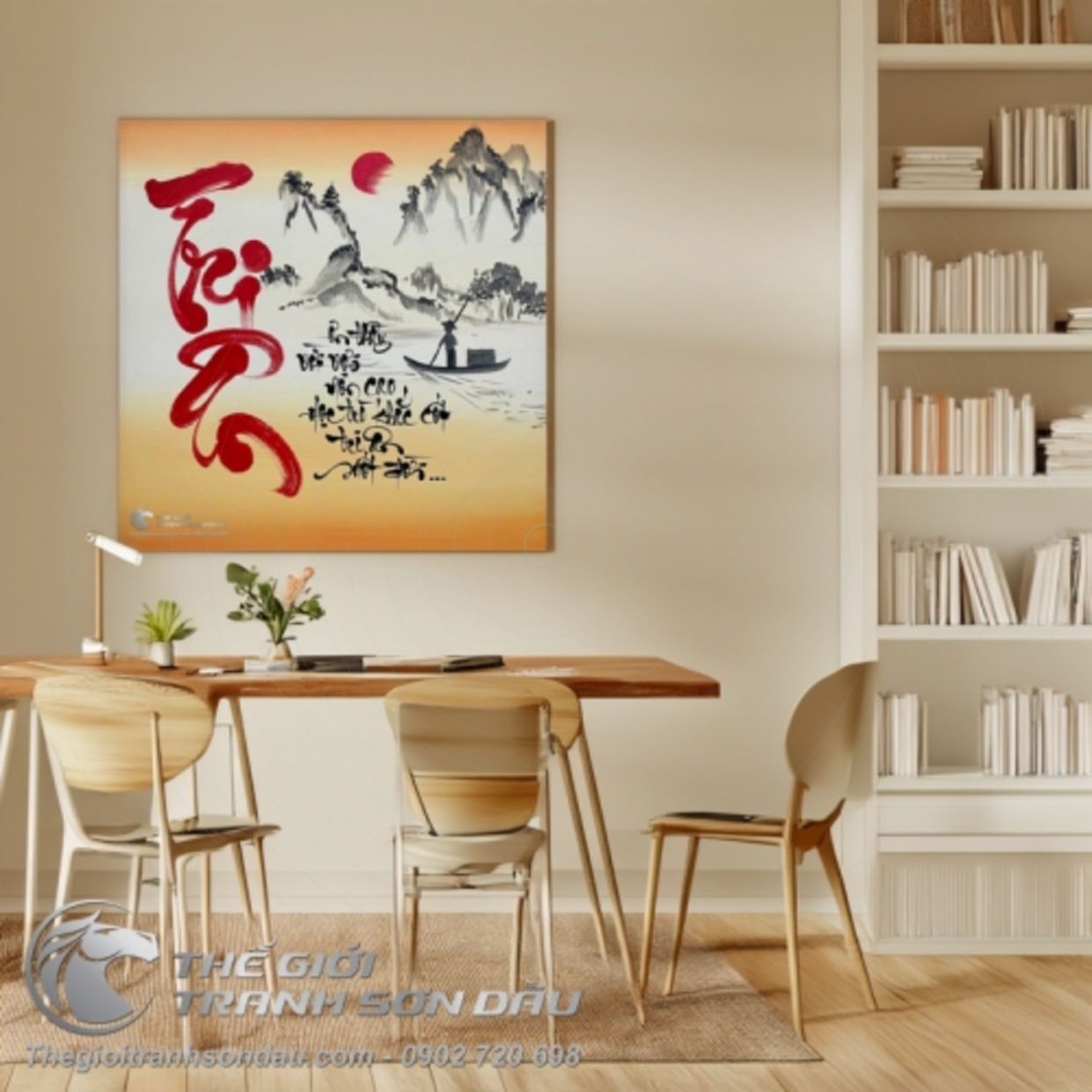 Tranh Thư Pháp Tri Ân Thầy Cô Sơn Dầu Đa Sắc Giá Tốt 