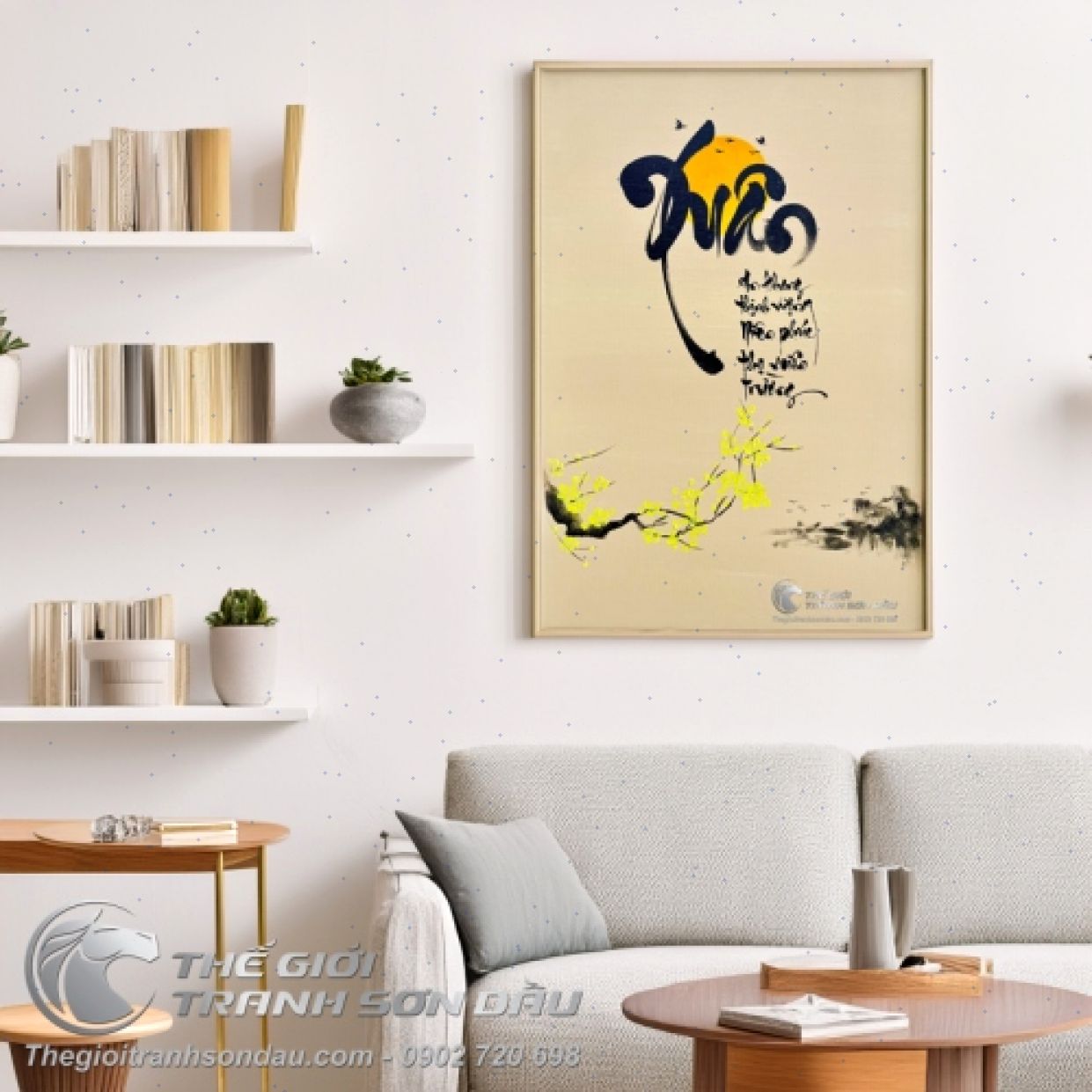 Tranh chữ Xuân thịnh vượng an khang đẹp giá tốt trang trí 