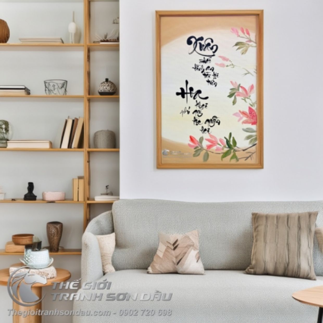 Tranh Sơn Dầu Chữ Xuân Mừng Năm Mới Sang Trọng Trang Trí 