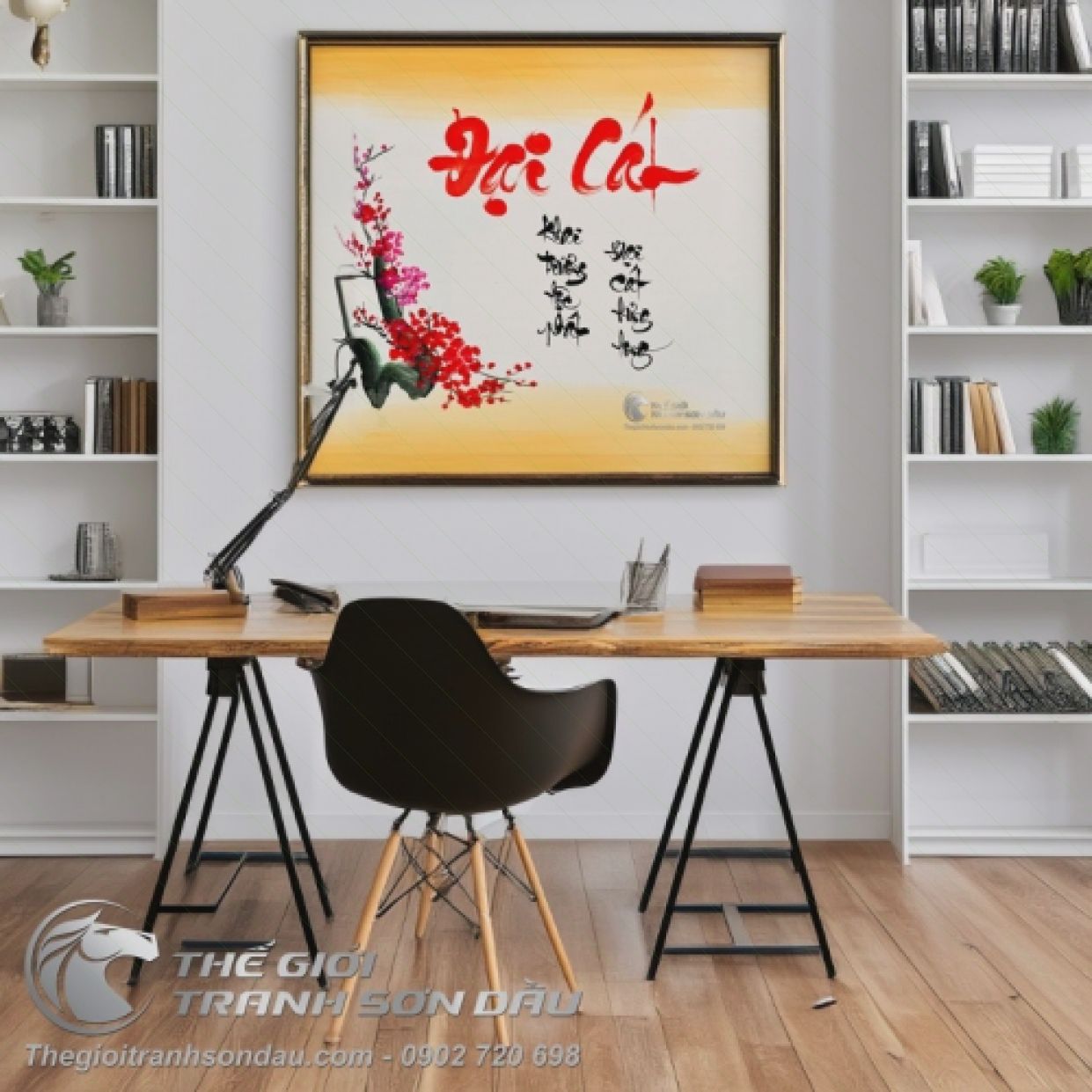 Tranh Thư Pháp Đại Cát Mừng Khai Trương Phong Thủy Đẹp 