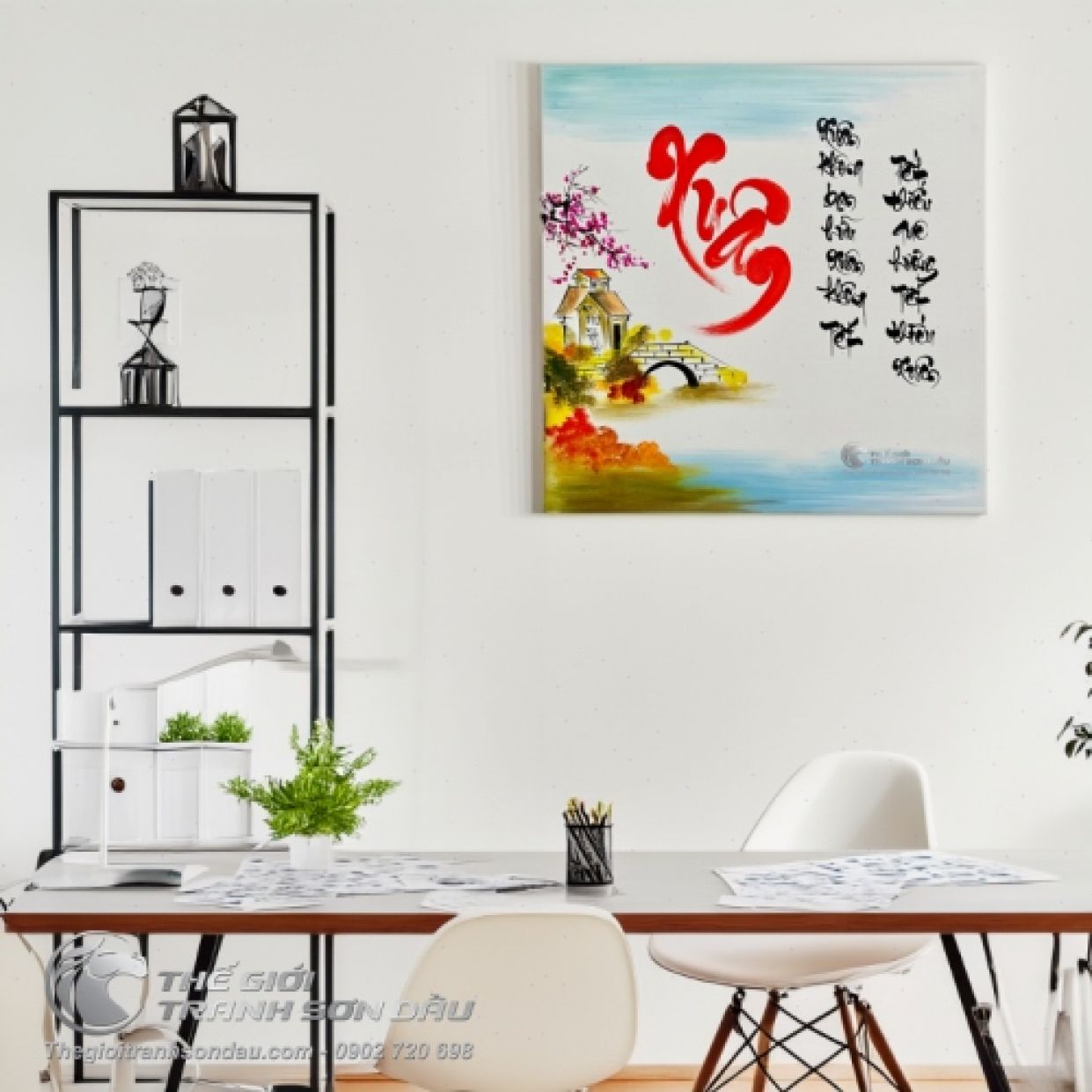 Tranh Thư Pháp Chữ Xuân Năm Mới Trang Trí Tết Độc Đáo 
