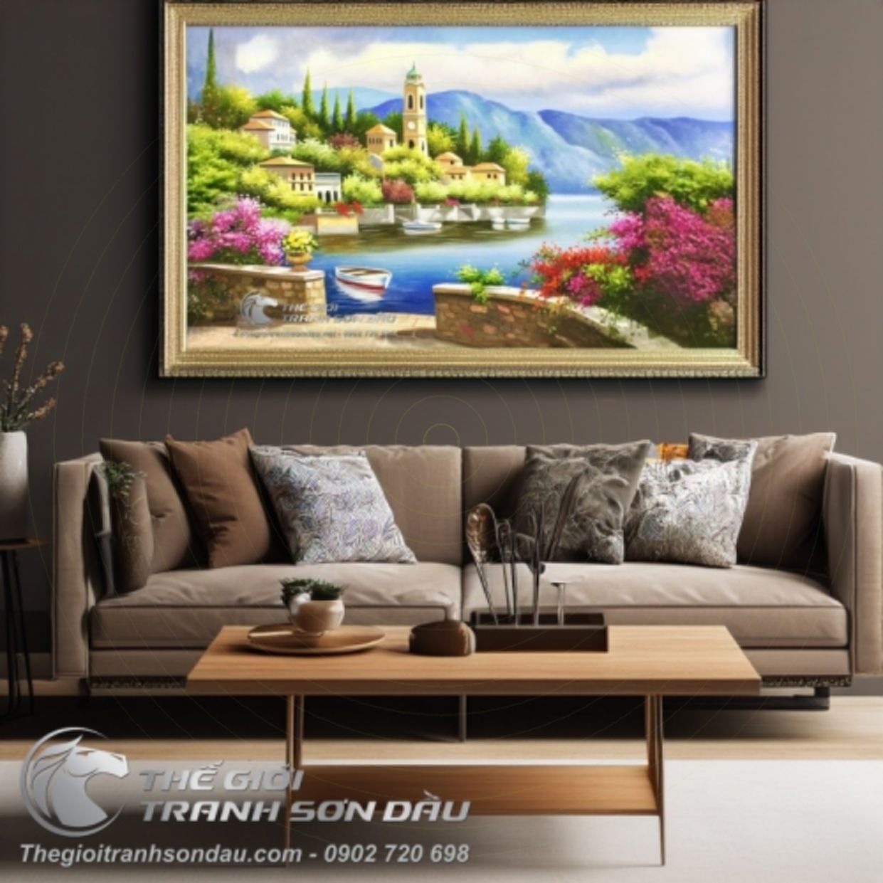 Tranh Sơn Dầu Phong Cảnh Nước Ngoài 60x80cm Trang Trí Phòng Ăn 