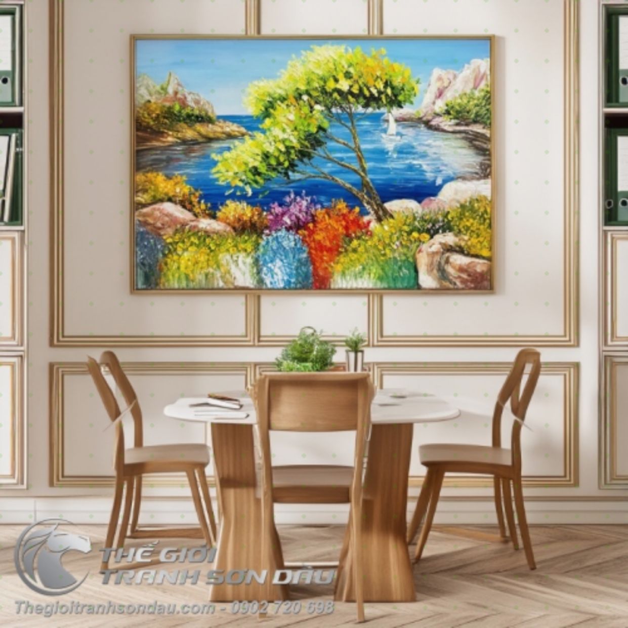 Tranh Phong Cảnh Biển Khơi Sơn Dầu Đa Sắc Kích Thước 60x80 