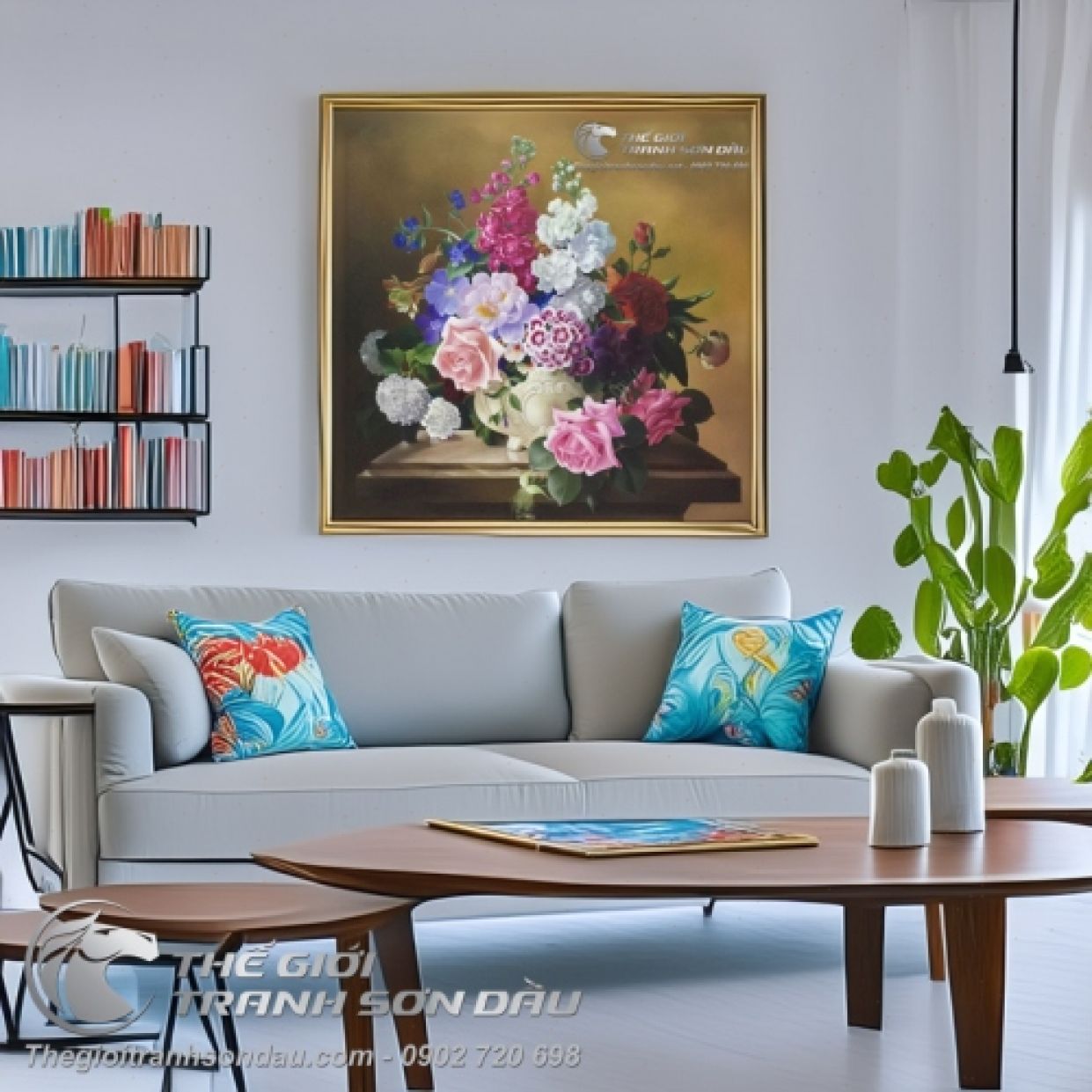 Tranh Sơn Dầu Hoa Tả Thực Cổ Điển Sang Trọng Chất Lượng Cao 