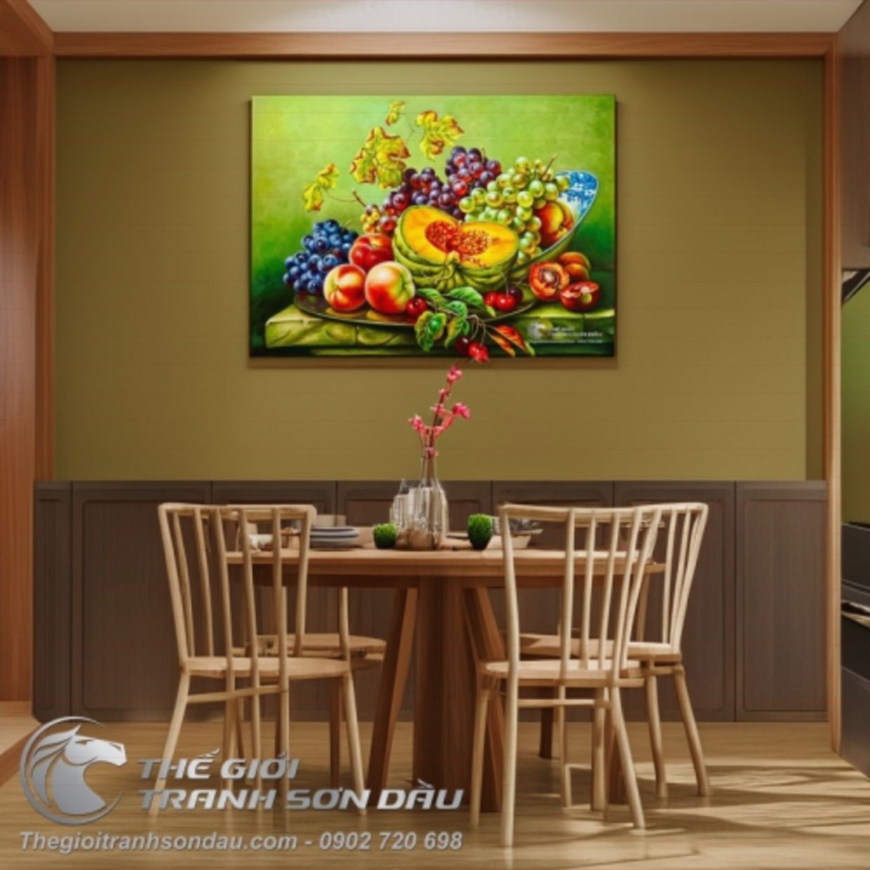 Tranh Sơn Dầu Tĩnh Vật Hiện Đại Cao Cấp Kích Thước 60x80cm 