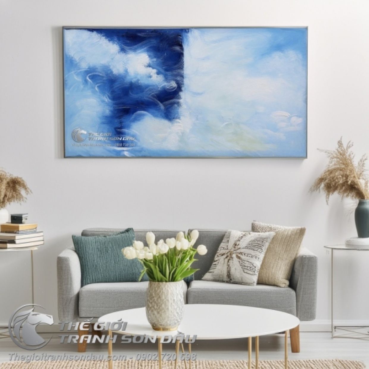 Tranh Trừu Tượng Ranh Giới Mong Manh Sơn Dầu 80x160cm Đa Sắc Màu 