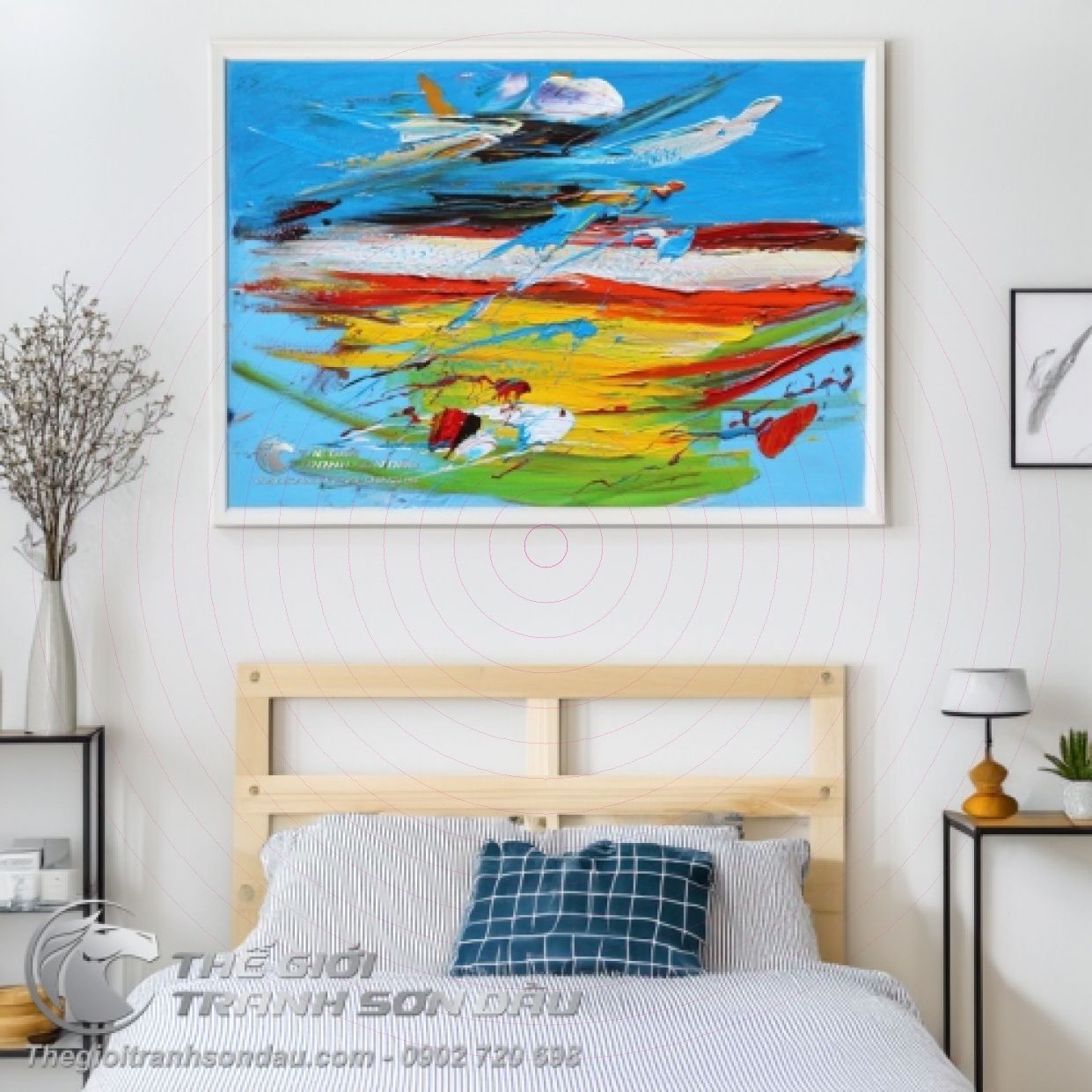 Tranh Trừu Tượng Số 4 Sơn Dầu Đa Sắc Trang Trí Phòng 
