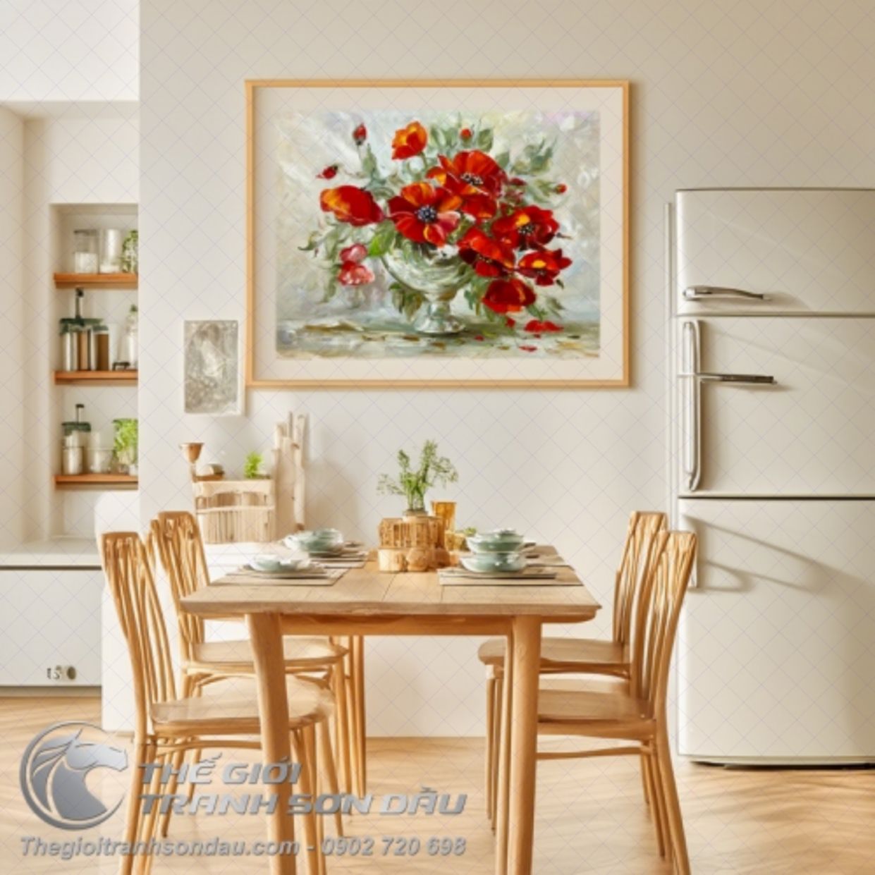 Tranh Hoa Hiện Đại 2023 - Sơn Dầu Đa Sắc, Kích Thước Lớn 