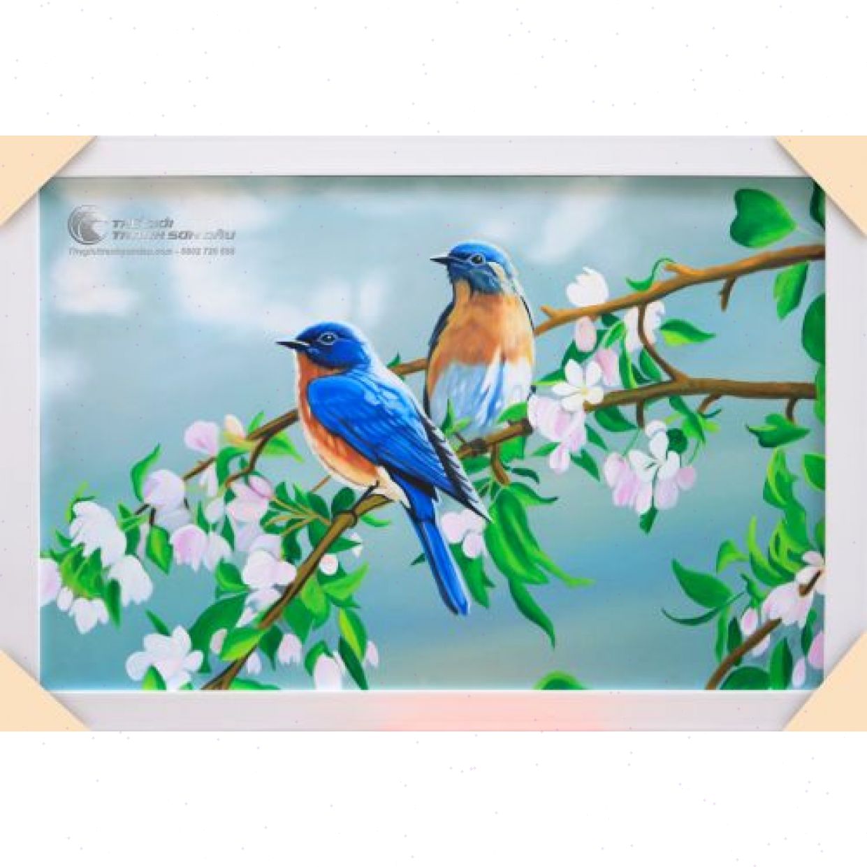 Tranh Sơn Dầu Đôi Chim Đẹp Quà Tặng Cưới Sang Trọng Kích Thước Đa Dạng 
